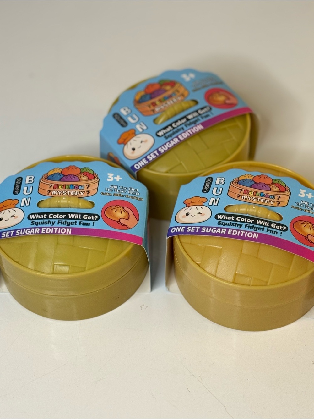 Bubble Blowing Squishy Bun Mystery One Set Sugar Edition 3 set!